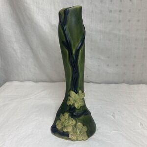 Antique Roseville Dogwood Smooth Bud Vase Approx 9", Circa 1920‎